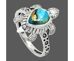 Tortoise - Spiny Oyster Turquoise Ring size-6 EXR06091 R-1076, 6x8 mm