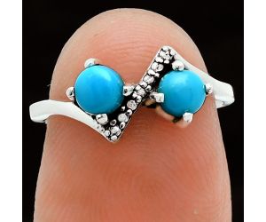 Sleeping Beauty Turquoise Ring size-5 EXR06102 R-1184, 4x4 mm