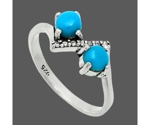 Sleeping Beauty Turquoise Ring size-5 EXR06102 R-1184, 4x4 mm