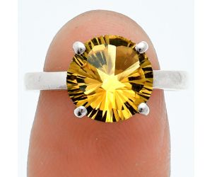 Citrine Ring size-8 EXR06103 R-1019, 10x10 mm