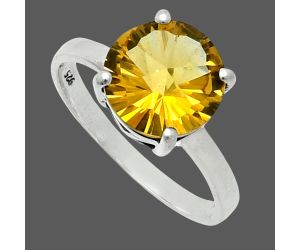 Citrine Ring size-8 EXR06103 R-1019, 10x10 mm