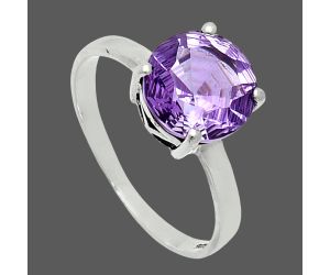 Amethyst Ring size-10 EXR06104 R-1019, 10x10 mm