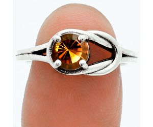 Mandarin Citrine Ring size-8 EXR06106 R-1215, 6x6 mm