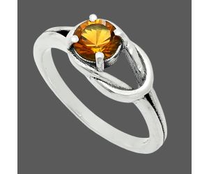 Mandarin Citrine Ring size-8 EXR06106 R-1215, 6x6 mm