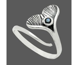 Mermaid Tail Charm - Blue Sapphire Glassfield Ring size-9.5 EXR06108 R-1070, 3x3 mm