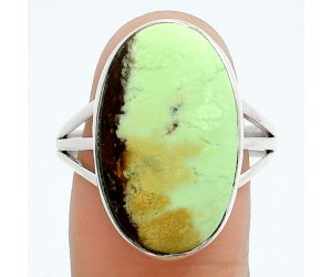 Lemon Chrysoprase Ring size-10 EXR06111 R-1003, 13x22 mm