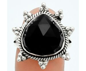 Black Onyx Checker Ring size-9 EXR06124 R-1234, 14x14 mm