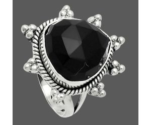 Black Onyx Checker Ring size-9 EXR06124 R-1234, 14x14 mm