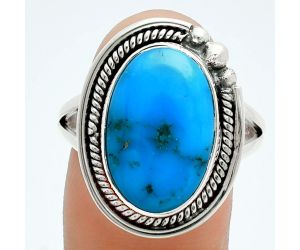 Natural Turquoise Morenci Mine Ring size-9.5 EXR06125 R-1148, 11x16 mm