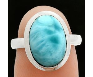 Larimar (Dominican Republic) Ring size-7 EXR06130 R-1007, 10x14 mm