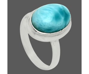 Larimar (Dominican Republic) Ring size-7 EXR06130 R-1007, 10x14 mm