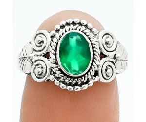 Green Onyx Ring size-8 EXR06134 R-1280, 7x5 mm