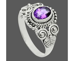 Amethyst Ring size-7.5 EXR06135 R-1280, 7x5 mm