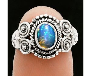 Ethiopian Opal Ring size-6.5 EXR06139 R-1280, 7x5 mm