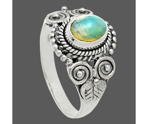 Ethiopian Opal Ring size-6.5 EXR06139 R-1280, 7x5 mm