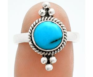 Natural Turquoise Morenci Mine Ring size-8 EXR06142 R-1127, 8x8 mm