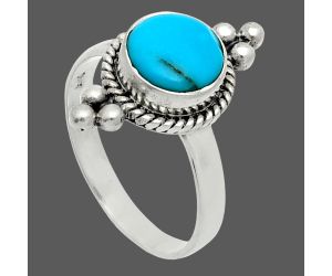 Natural Turquoise Morenci Mine Ring size-8 EXR06142 R-1127, 8x8 mm