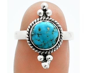 Natural Rare Turquoise Nevada Aztec Mt Ring size-7 EXR06143 R-1127, 7x5 mm