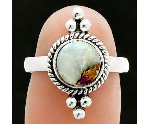 Spiny Oyster Turquoise Ring size-7 EXR06144 R-1127, 8x8 mm