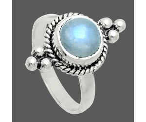 Rainbow Moonstone Ring size-6 EXR06146 R-1127, 8x8 mm