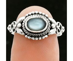 Gray Moonstone Ring size-7 EXR06147 R-1286, 7x5 mm