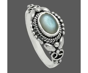 Gray Moonstone Ring size-7 EXR06147 R-1286, 7x5 mm