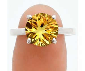 Citrine Ring size-9 EXR06150 R-1019, 10x10 mm