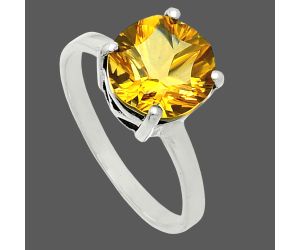 Citrine Ring size-9 EXR06150 R-1019, 10x10 mm