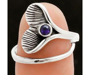 Mermaid Tail Charm - Amethyst Ring size-7.5 EXR06151 R-1070, 3x3 mm