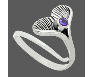 Mermaid Tail Charm - Amethyst Ring size-7.5 EXR06151 R-1070, 3x3 mm