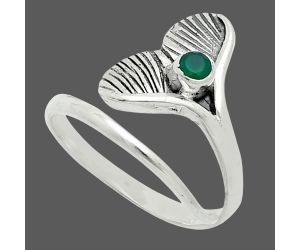 Mermaid Tail Charm - Green Onyx Ring size-6 EXR06152 R-1070, 3x3 mm