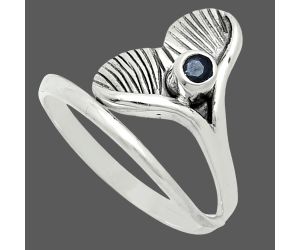 Mermaid Tail Charm - Blue Sapphire Glassfield Ring size-8 EXR06153 R-1070, 3x3 mm