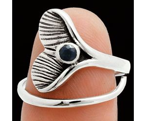 Mermaid Tail Charm - Blue Sapphire Glassfield Ring size-7.5 EXR06155 R-1070, 3x3 mm