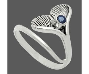 Mermaid Tail Charm - Blue Sapphire Glassfield Ring size-7.5 EXR06155 R-1070, 3x3 mm