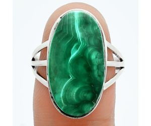 Malachite Eye Ring size-8 EXR06157 R-1008, 12x21 mm