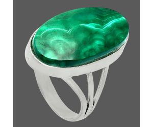 Malachite Eye Ring size-8 EXR06157 R-1008, 12x21 mm