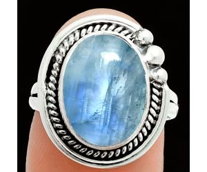 Rainbow Moonstone Ring size-6.5 EXR06160 R-1148, 10x14 mm