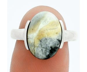 Maligano Jasper Ring size-8 EXR06162 R-1173, 10x14 mm