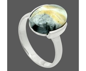 Maligano Jasper Ring size-8 EXR06162 R-1173, 10x14 mm