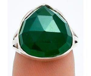 Green Onyx Checker Ring size-6 EXR06163 R-1008, 14x14 mm