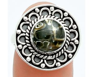 Turtella Jasper Ring size-8 EXR06171 R-1256, 9x9 mm