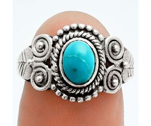 Natural Rare Turquoise Nevada Aztec Mt Ring size-7 EXR06173 R-1280, 7x5 mm