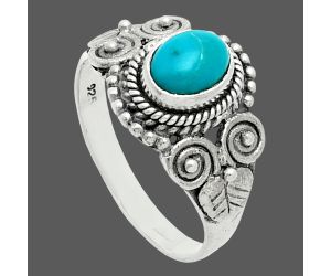 Natural Rare Turquoise Nevada Aztec Mt Ring size-7 EXR06173 R-1280, 7x5 mm