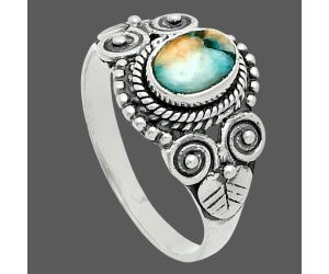 Spiny Oyster Turquoise Ring size-8 EXR06174 R-1280, 7x5 mm