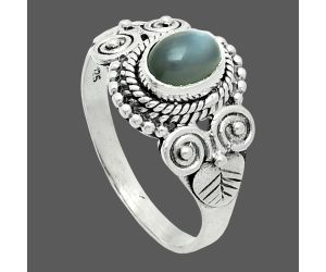 Gray Moonstone Ring size-8 EXR06178 R-1280, 7x5 mm