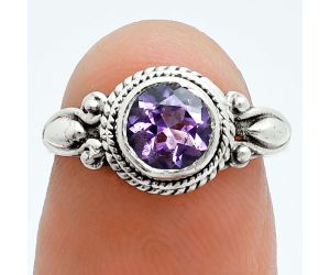 Amethyst Ring size-5 EXR06184 R-1345, 6x6 mm