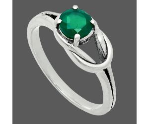 Green Onyx Ring size-8.5 EXR06193 R-1215, 6x6 mm