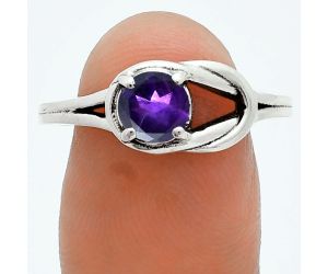 African Amethyst Ring size-8 EXR06194 R-1215, 6x6 mm