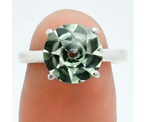 Prasiolite (Green Amethyst) Ring size-7 EXR06195 R-1019, 10x10 mm