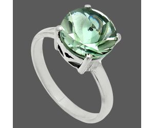 Prasiolite (Green Amethyst) Ring size-7 EXR06195 R-1019, 10x10 mm